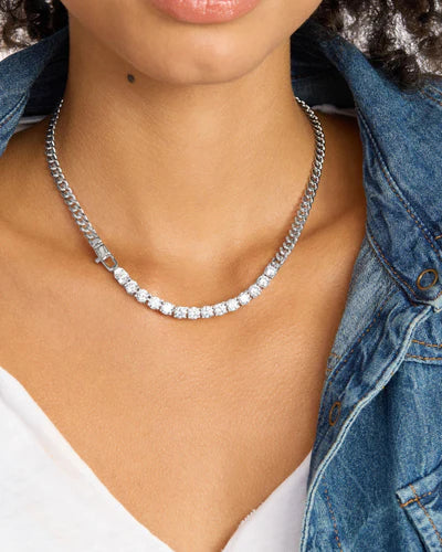 Melinda Maria Baby Julian REALLY Loves Diamonds Necklace in Silver