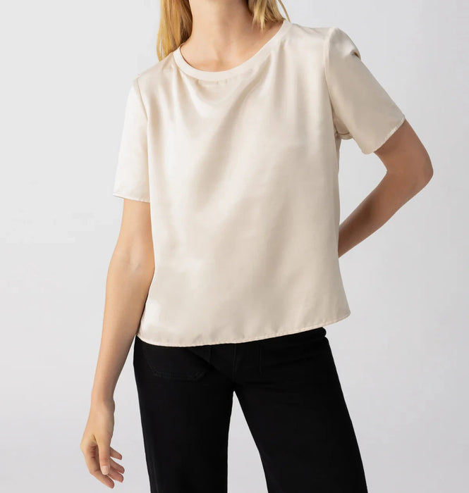 Sanctuary Timeless Satin Tee in Almond