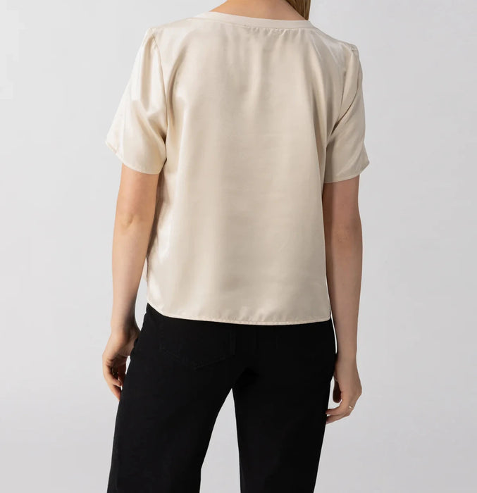 Sanctuary Timeless Satin Tee in Almond