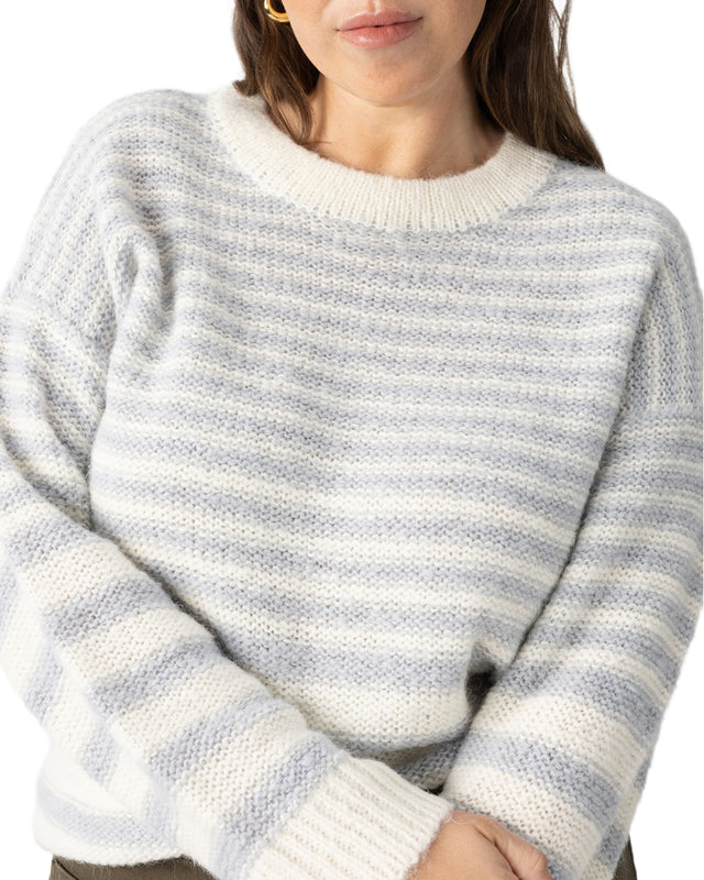 Sanctuary Fuzzy Striped Sweater in Pearl Blue