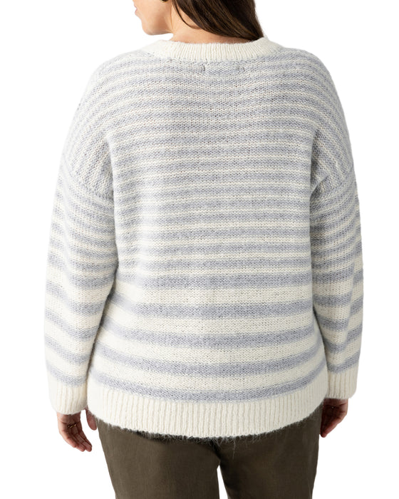 Sanctuary Fuzzy Striped Sweater in Pearl Blue