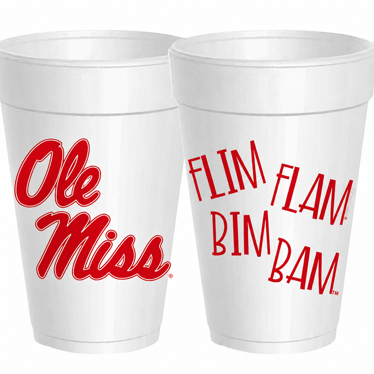 Set of 10 Styrofoam Cups in Flim Flam Bim Bam