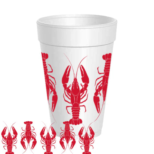 16oz. Styrofoam Cups in Crawfish