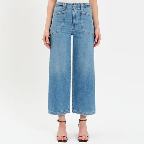 Daze Denim Valley Girl Wide Leg Ankle in Fave