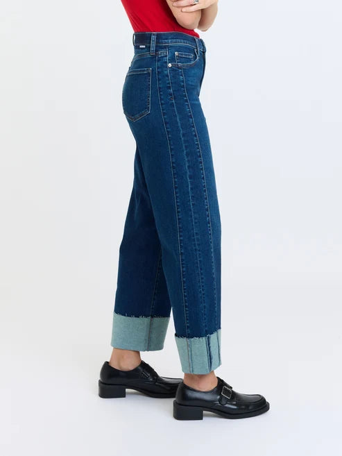Daze Denim Pleaser High Rise Wide Ankle in Slow Motion