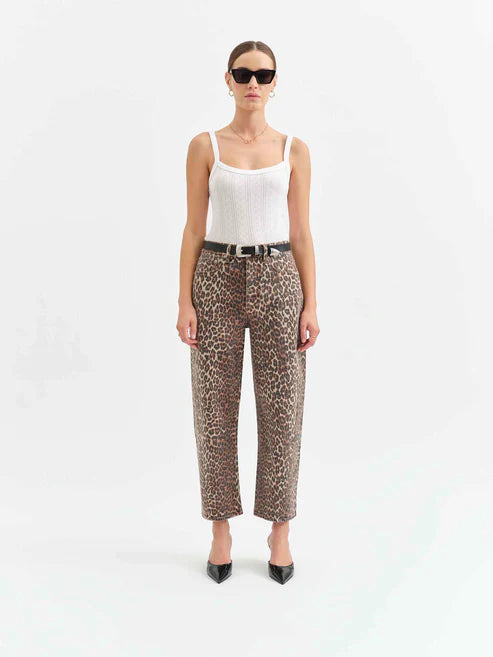 Daze Denim Westward Barrel Jeans in Cool Cat Leopard