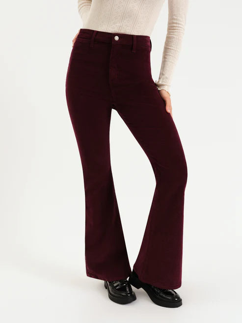 Daze Sunset Flares High Rise in Fig Cord