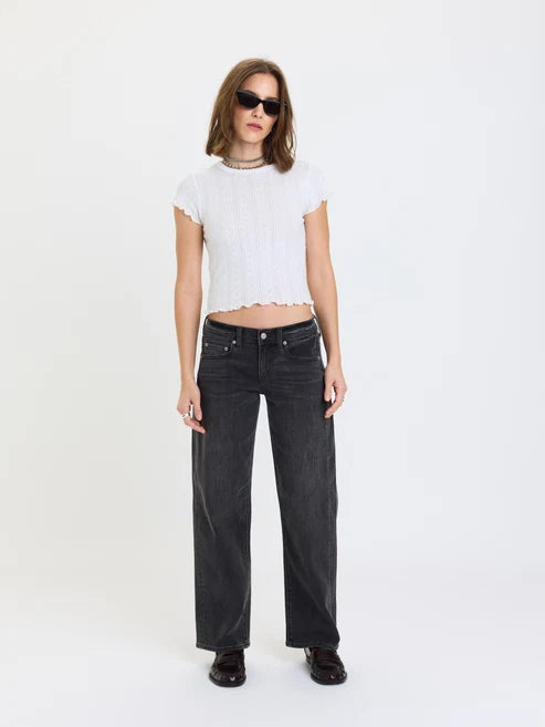 Daze Denim Replay Low Rise V-Waist Soft Barrel in Motion
