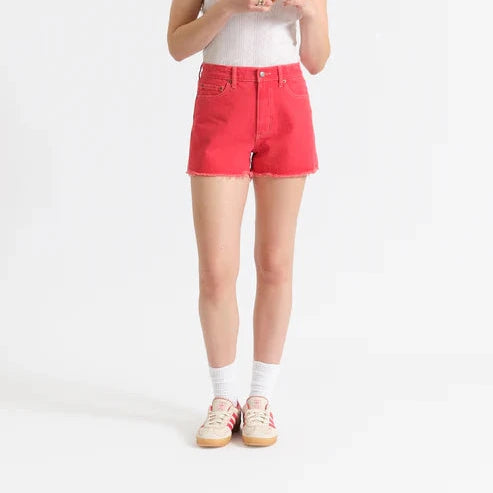 Daze Denim Troublemaker HR Shorts in Chili Pepper