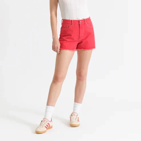 Daze Denim Troublemaker HR Shorts in Chili Pepper