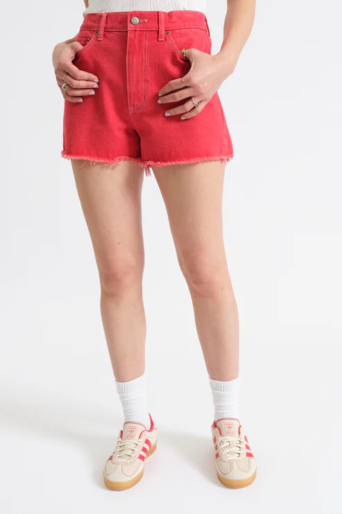 Daze Denim Troublemaker HR Shorts in Chili Pepper