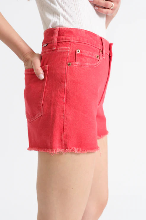 Daze Denim Troublemaker HR Shorts in Chili Pepper