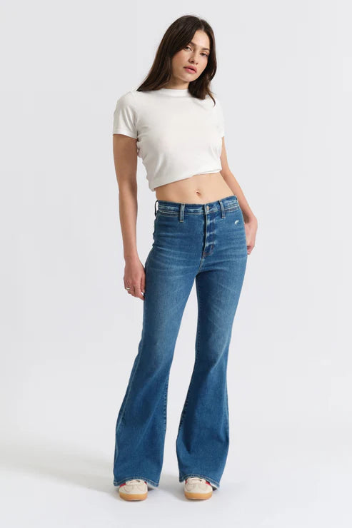 Daze Denim High Rise Sunset Flare in Too Sweet