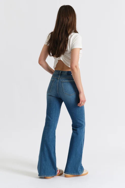 Daze Denim High Rise Sunset Flare in Too Sweet