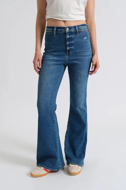Daze Denim High Rise Sunset Flare in Too Sweet
