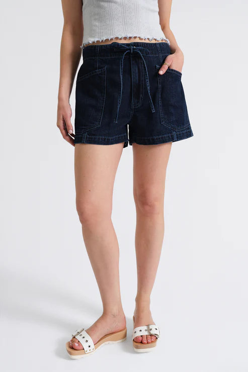 Daze Denim Catalina Drawstring Shorts in Blue Mood