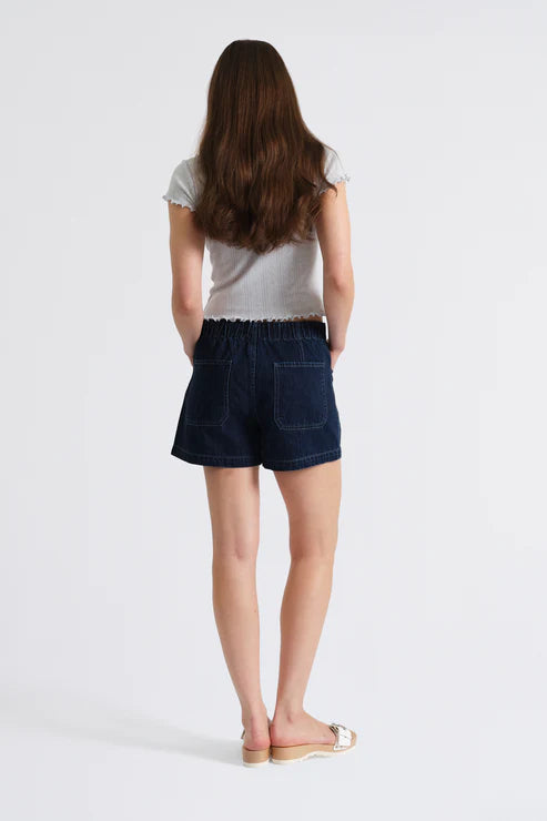 Daze Denim Catalina Drawstring Shorts in Blue Mood