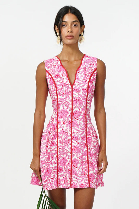 Adelyn Rae Kendra Floral Scalloped Dress in Pink