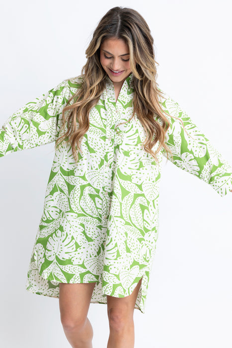 Karlie Shirt Dress in Palm