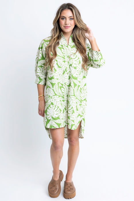 Karlie Shirt Dress in Palm