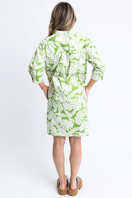 Karlie Shirt Dress in Palm