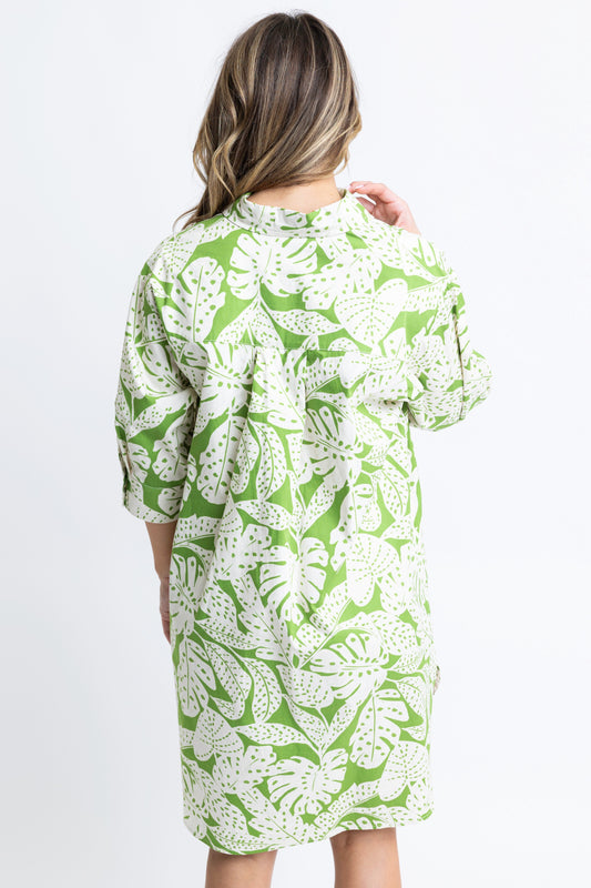 Karlie Shirt Dress in Palm