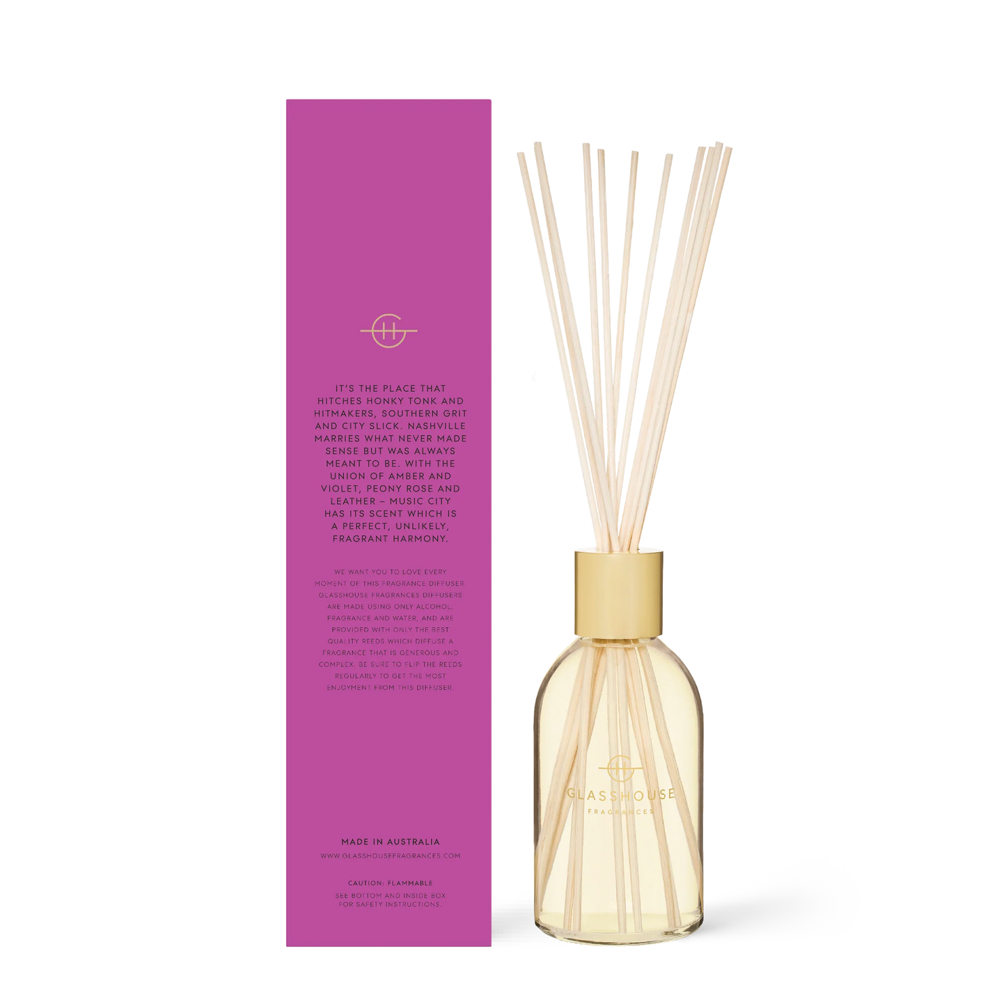 Glasshouse Fragrances Reed Diffuser in Music City Magic