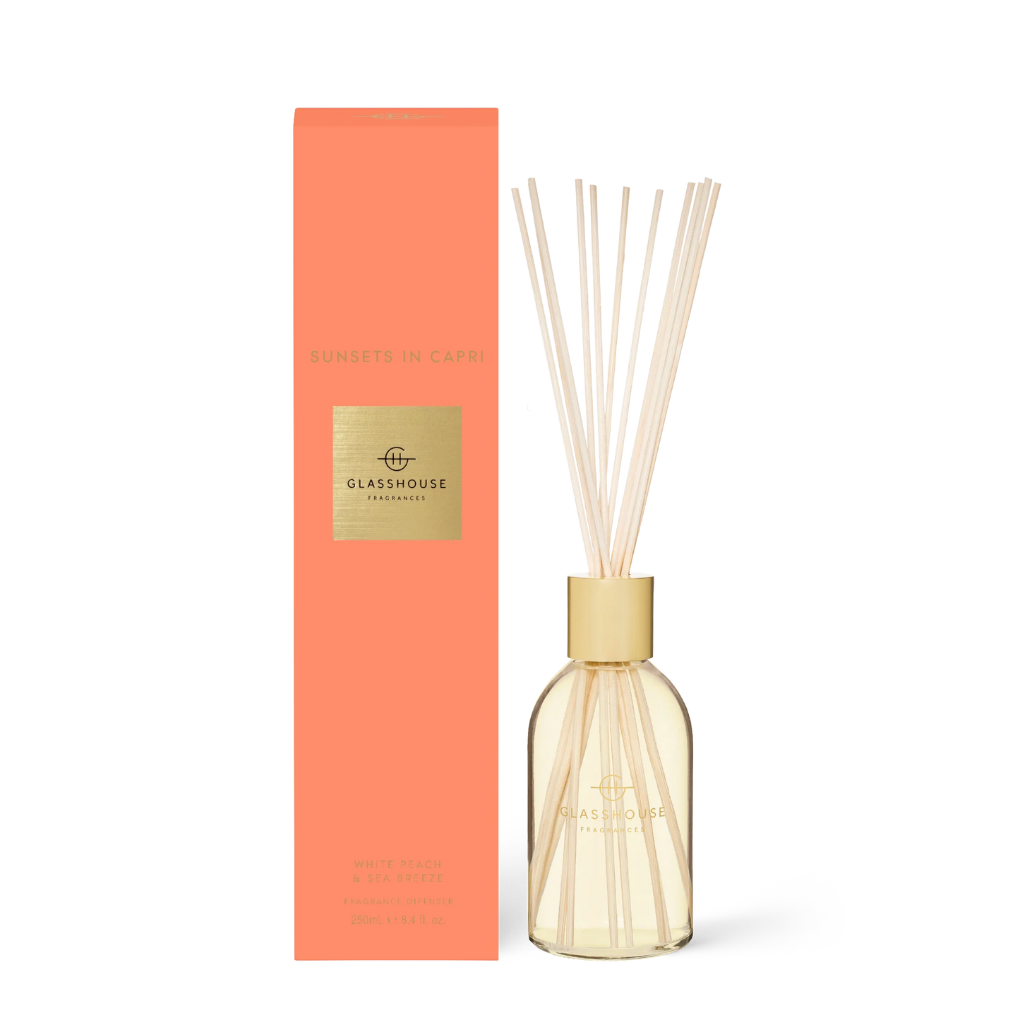 Glasshouse Fragrances Reed Diffuser in Sunsets in Capri
