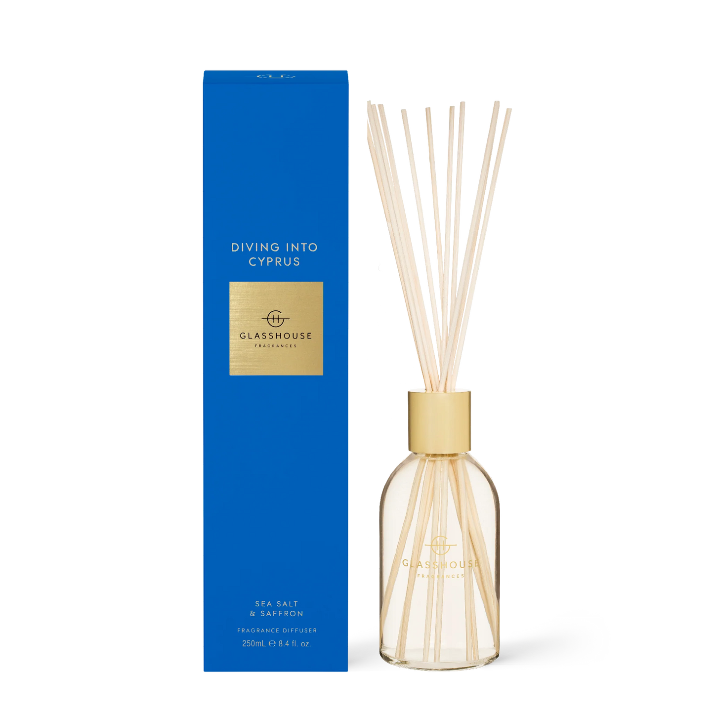Glasshouse Fragrances Reed Diffuser in Diving Into Cyprus