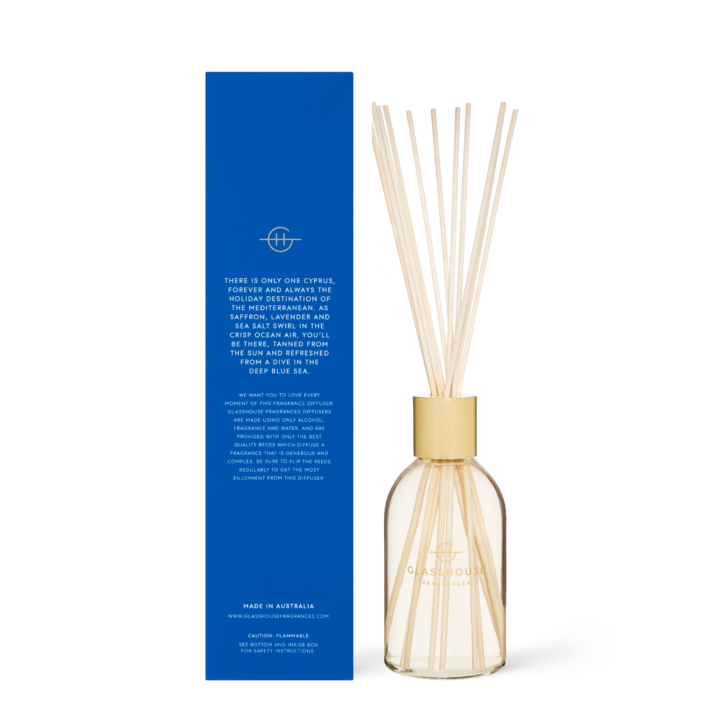 Glasshouse Fragrances Reed Diffuser in Diving Into Cyprus