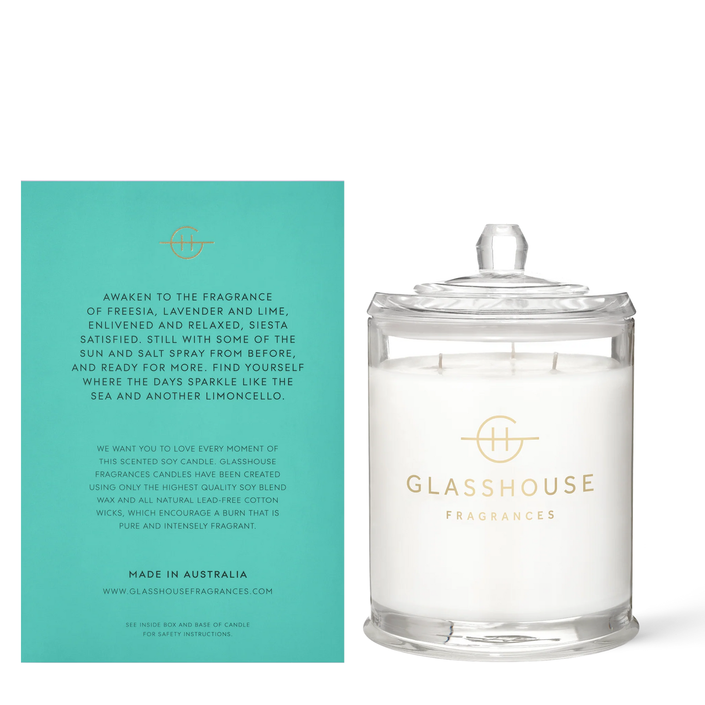 Glasshouse Fragrances 3 Wick Candle in Lost in Amalfi
