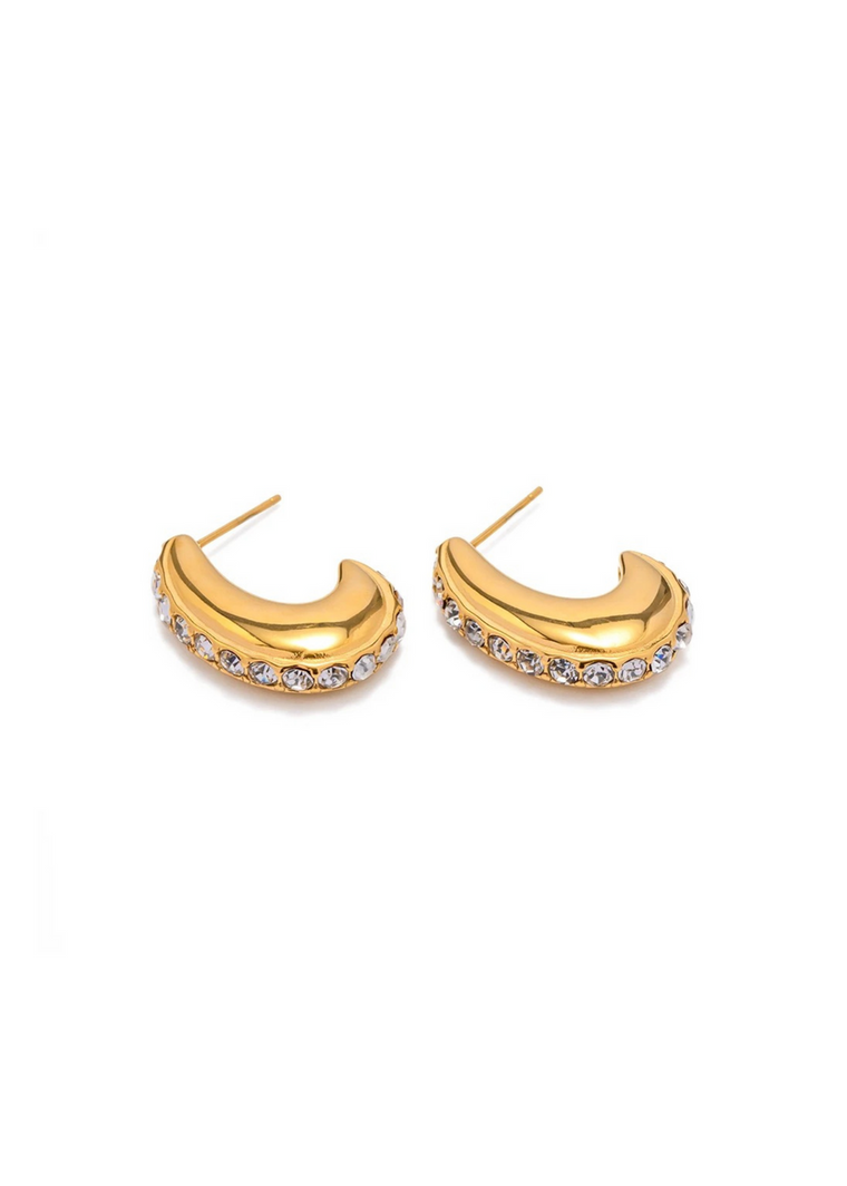 Caroline Gem Earrings in Gold