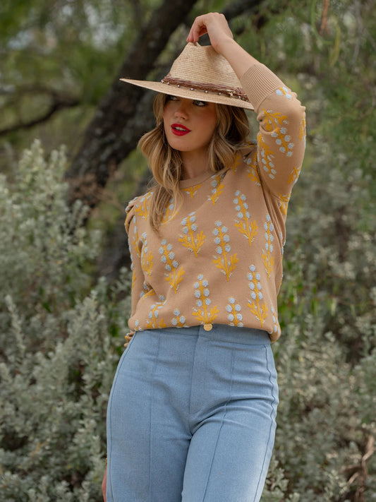 Emily McCarthy Julia Sweater in Bluebonnet