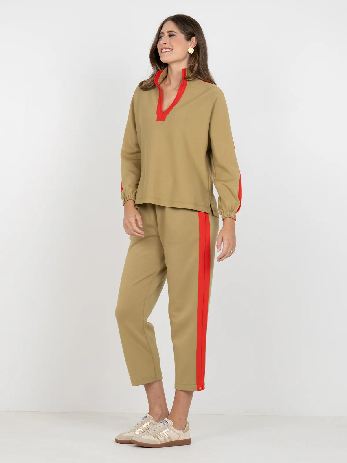 Emily McCarthy Long Sleeve Poppy Top in Cherry Spice