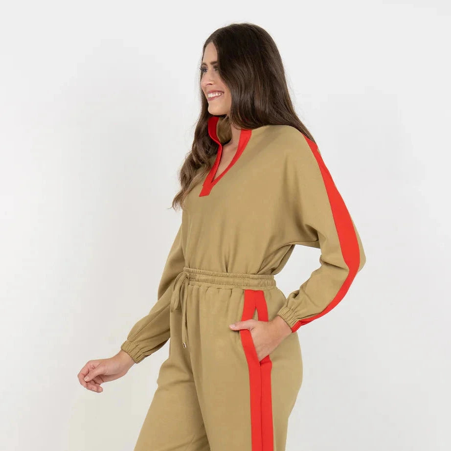 Emily McCarthy Long Sleeve Poppy Top in Cherry Spice