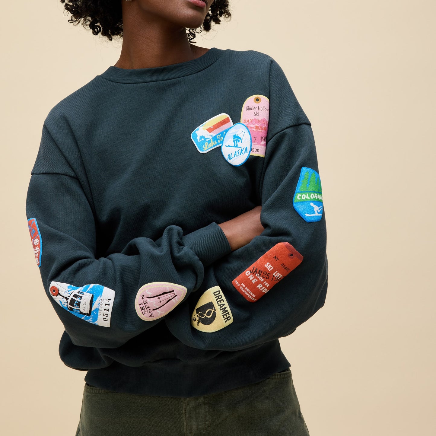 Daydreamer Oversizsed Crew Sweatshirt in Ski