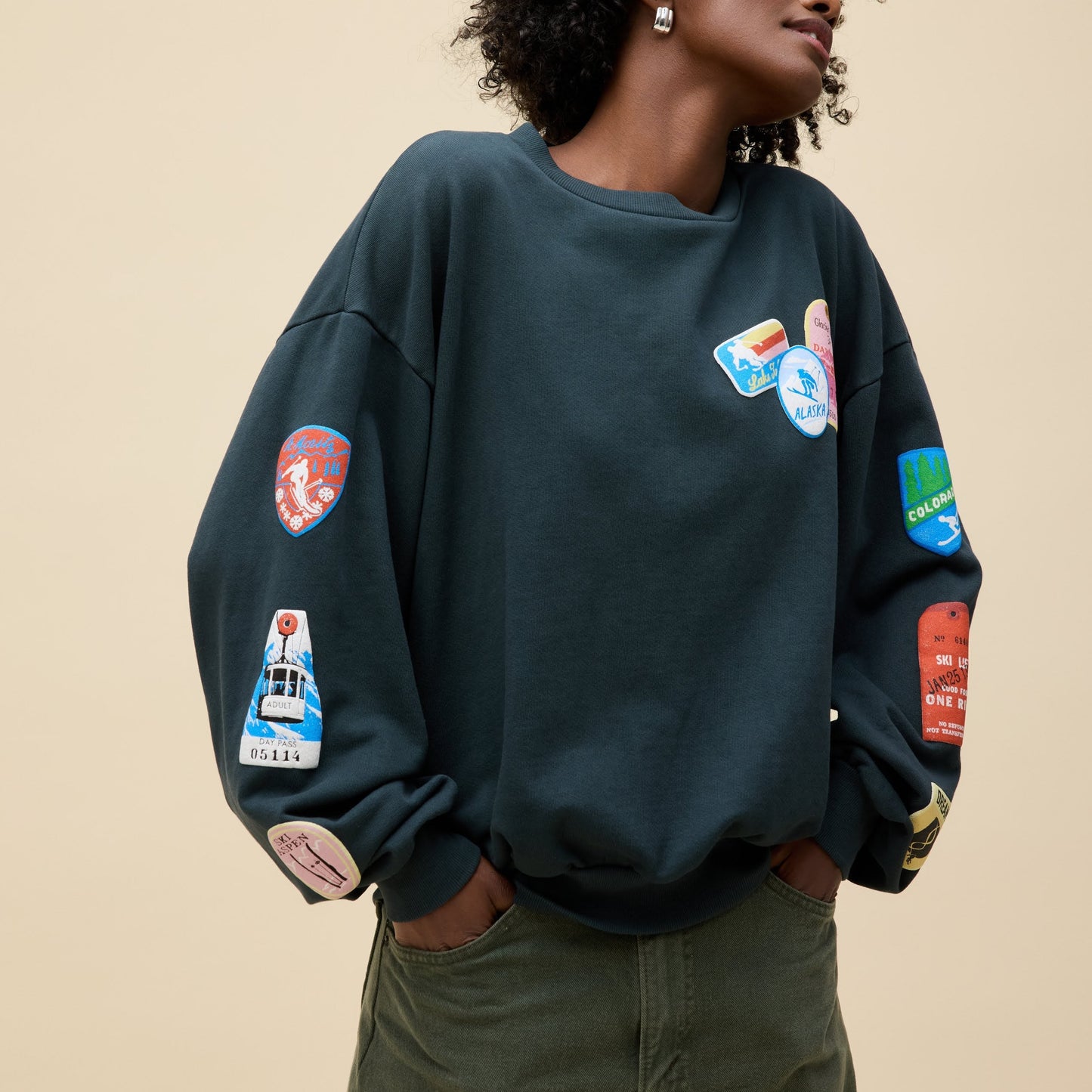 Daydreamer Oversizsed Crew Sweatshirt in Ski