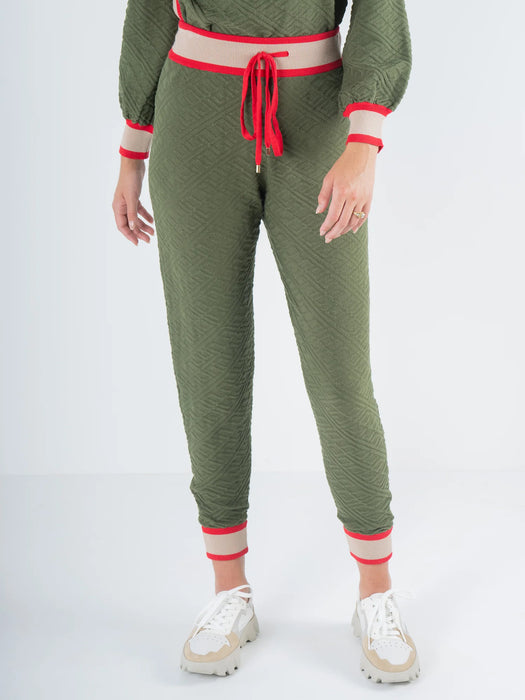 Emily McCarthy Downtown Joggers in Olive Nights Monogram