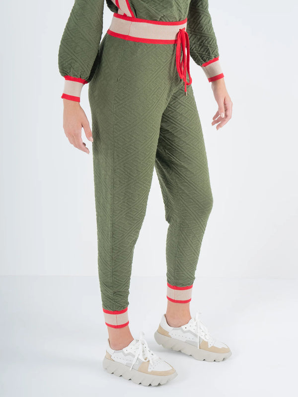 Emily McCarthy Downtown Joggers in Olive Nights Monogram