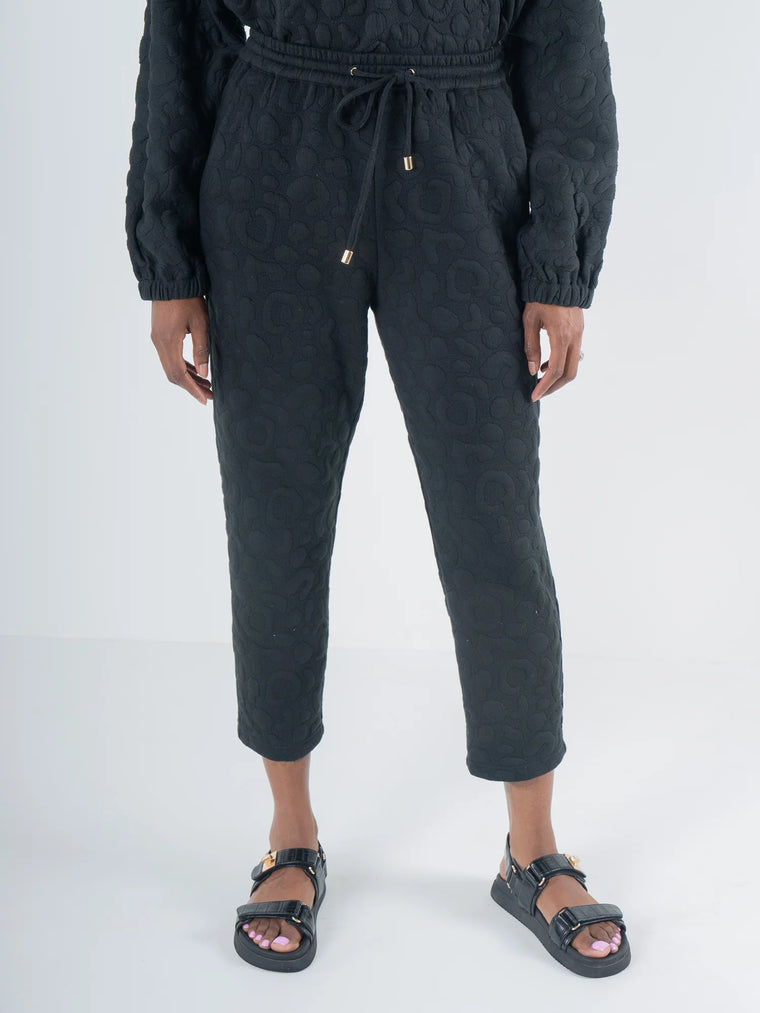 Emily McCarthy Joy Joggers in Jet Black Cheetah