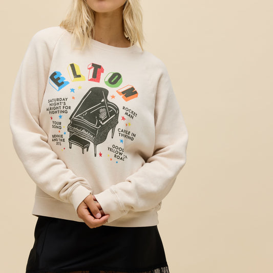 Daydreamer Raglan Sweatshirt in Elton John Rainbow Piano