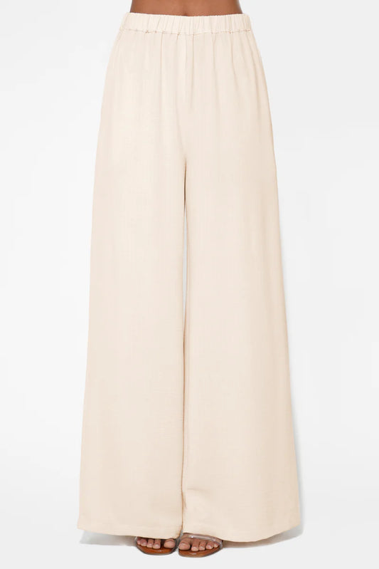 Adelyn Rae Iris Textured Satin Pants in Cream