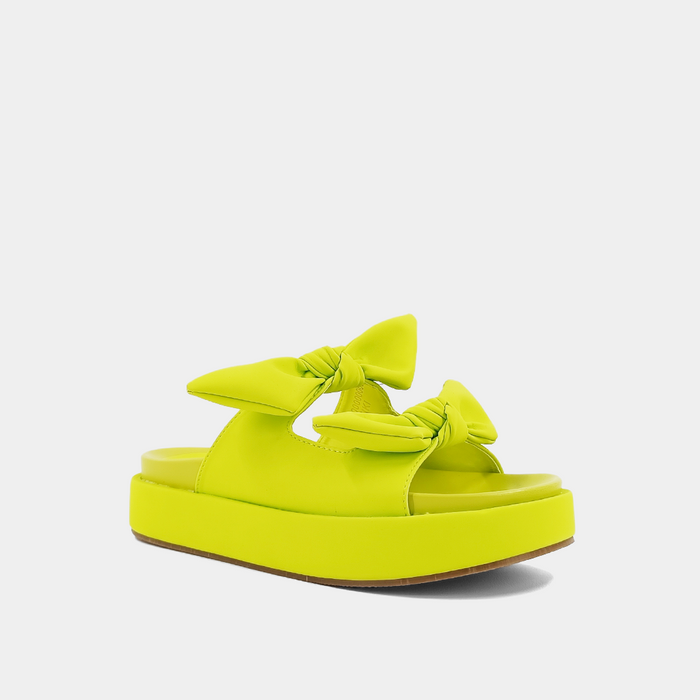 She Shop Kiki Bow Slides in Lime