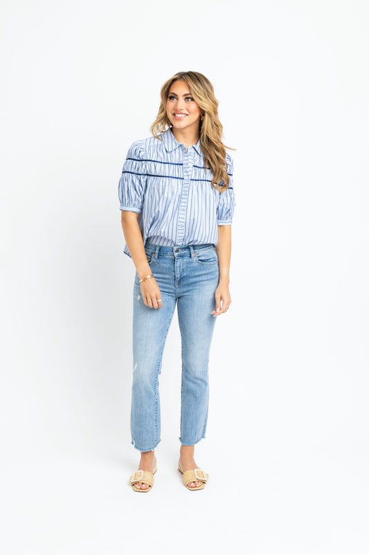 Karlie Striped Buttondown in Blue