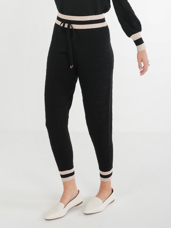 Emily McCarthy Downtown Jogger in Black Knit Cheetah