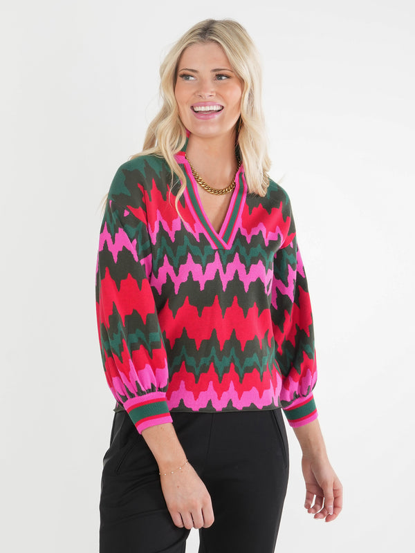 Emily McCarthy Lolli Sweater in Ruby Ripple