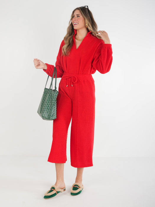 Emily McCarthy Teddy Crop Trousers in Lady Danger Boucle