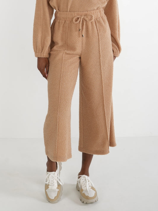 Emily McCarthy Teddy Crop Trouser in Camel Boucle