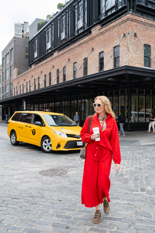 Emily McCarthy Teddy Crop Trousers in Lady Danger Boucle