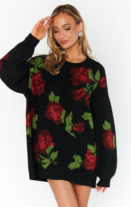 Show Me Your Mumu Summit Sweater in Send Me Roses